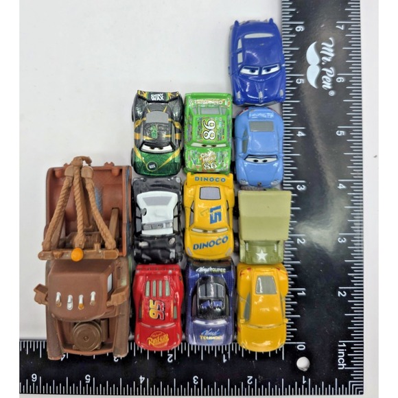 Lot Of 10 Die Cast Cars The Movie Mini Cars 1.5" Racers 2016-2017 Tow Matter 3.5 - Picture 7 of 9
